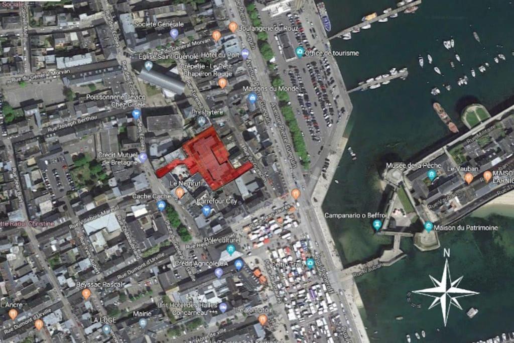 L'Hermine Terrasse Et Parking, 500 Plage Concarneau Exterior foto